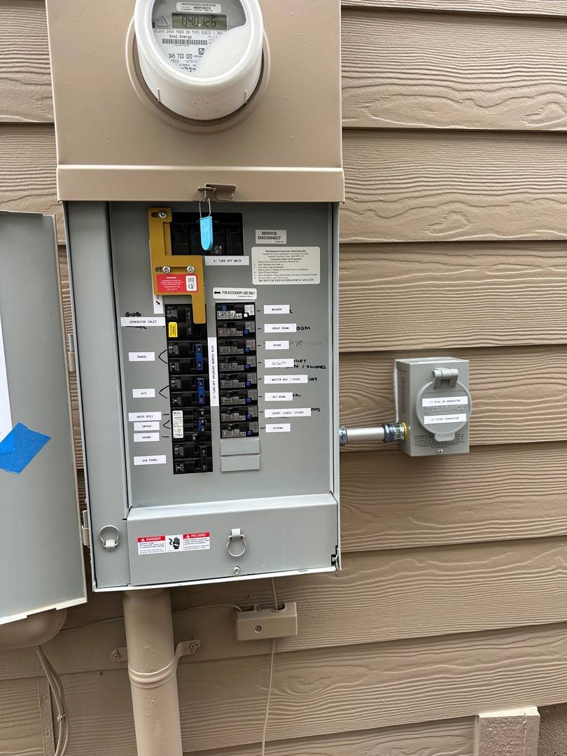 Electrical panel with printed labels on every breaker